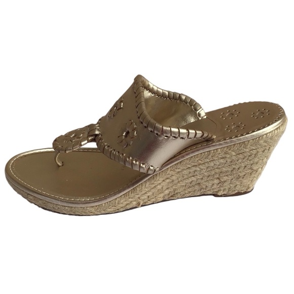 Jack Rogers Metallic Gold Wedge Sandals - Picture 4 of 8